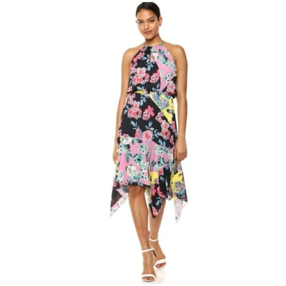 Parker Cecelia Halter Neck High Low Midi Dress Size: XXL - NEW